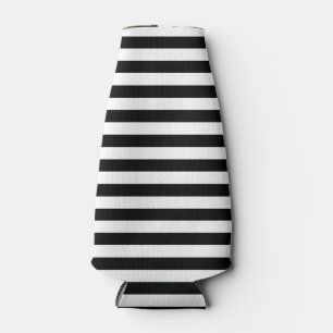 Porta-garrafa Tendy Black and White Wide Horizontal Stripes