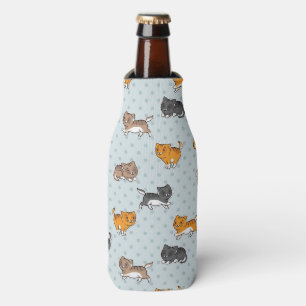 Porta-garrafa teste padrão com gatos engraçados