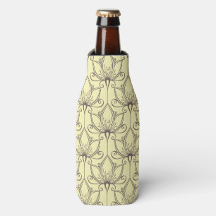 Porta-garrafa Teste padrão floral de creme