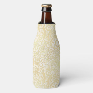 Porta-garrafa Teste padrão floral Dourado das folhas
