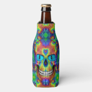 Porta-garrafa Tie Dye Skull Morto Zombie Bottle Cooler