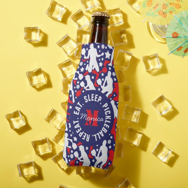 Porta-garrafa Todos os padrões estrelados de pickleball [EUA], c (Verão in situ)