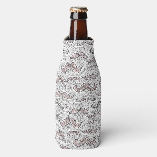 Porta-garrafa Trendy Mustache Pattern (Frente da Garrafa)