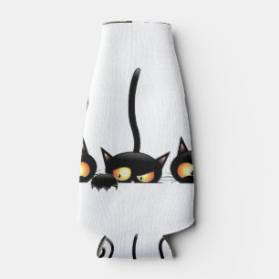 Porta-garrafa Três gatos pretos