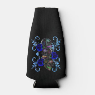 Porta-garrafa Triplo Dia Negro Dos Rosas Azuis Dos Crânios Mort