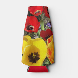 Porta-garrafa Tulipas Amarelas e Vermelhas