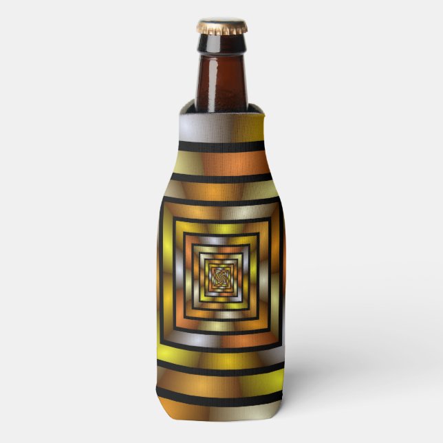 Porta-garrafa Túnel Luminoso - Gráfico Fratural Trippy (Frente da Garrafa)