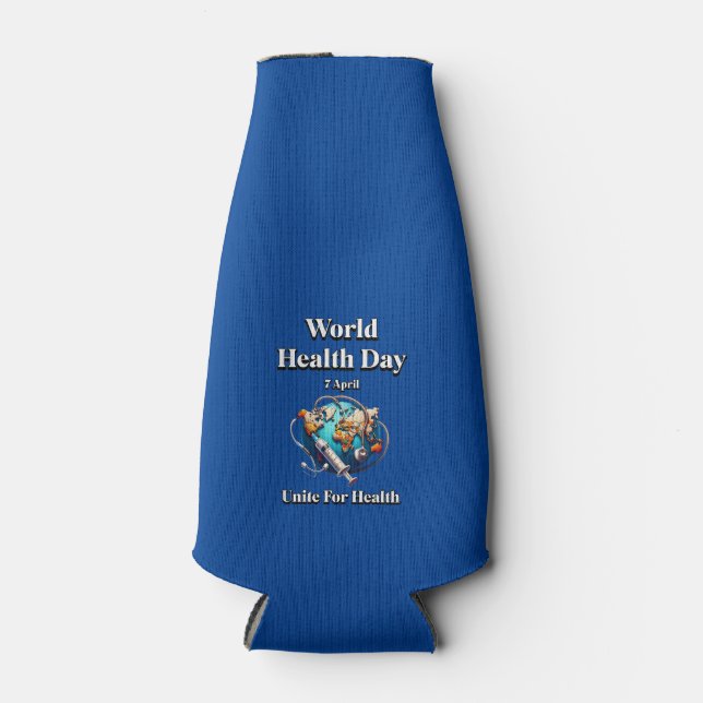 Porta-garrafa Unir Para A Saúde. Dia Mundial da Saúde. Camiseta (Frente)