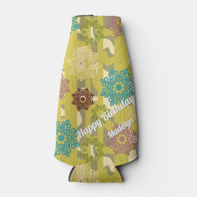 Porta-garrafa Urban Stripes Abstract Flower Pattern  (Frente)