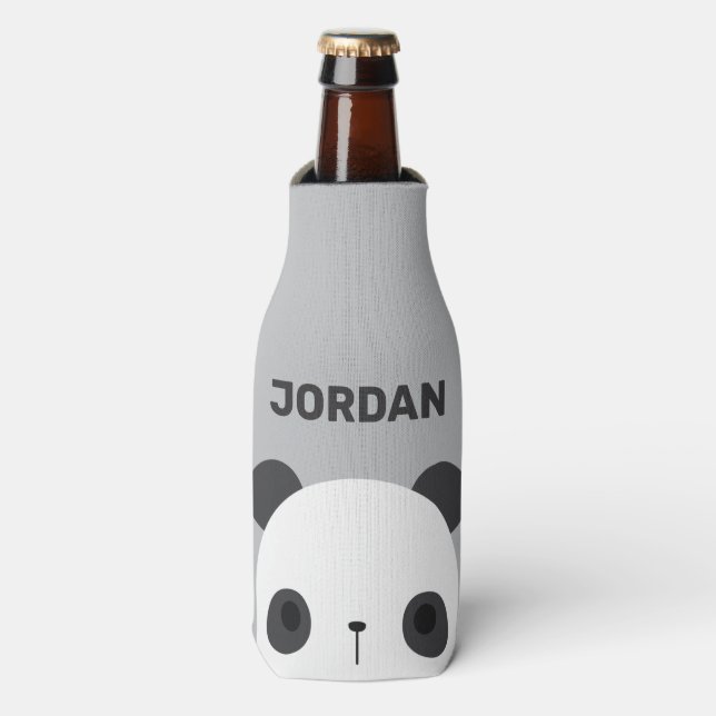 Porta-garrafa Urso Panda Bonito com Nome Personalizado (Frente da Garrafa)