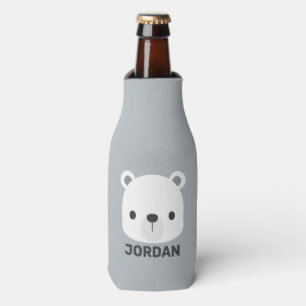 Porta-garrafa Urso Polar Bonito com Nome Personalizado
