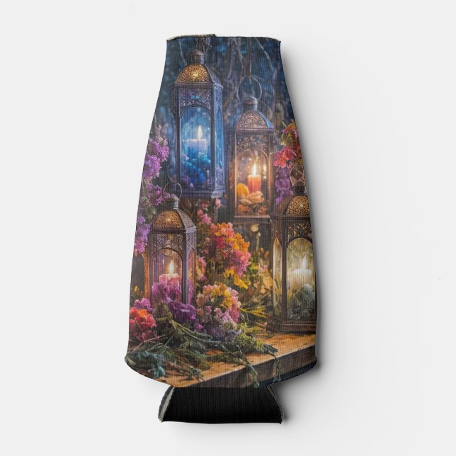 Porta-garrafa Velas Lanternas Gitanas Boho Mágicas Místicas (Frente)