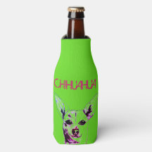 Verde limão Chihuahua Themed Bottle Cooler
