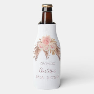 Porta-garrafa Vermelho rosa floral de chuveiro de noiva grama pa