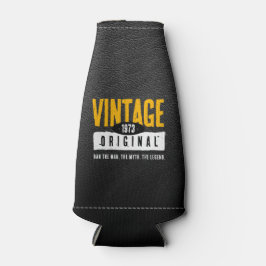 Porta-garrafa Vintage - Ano de Nascimento do Couro Negro Origina