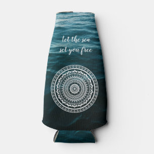Porta-garrafa White Mandala Deixe o mar te libertar