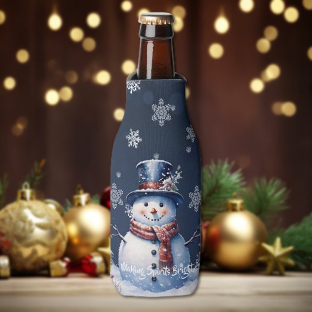 Porta-garrafa Winter Forest Snowman Natal (Winter Forest Snowman Christmas Bottle Cooler)
