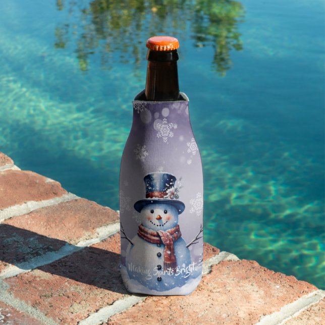 Porta-garrafa Winter Forest Snowman Natal | Roxa (Piscina in situ)