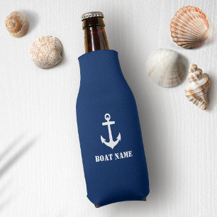 Porta-garrafa Your Boat Name Anchor Navy Blue