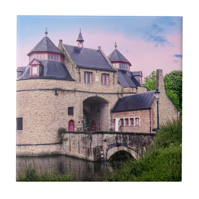 Porta histórica da cidade em Bruges (Frente)