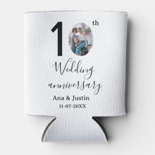 Porta-lata 10º aniversário do casamento nome foto rua de letr