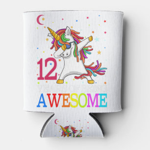 Porta-lata 12 Birthday Dabbing Unicorn Party Gift 12 Anos