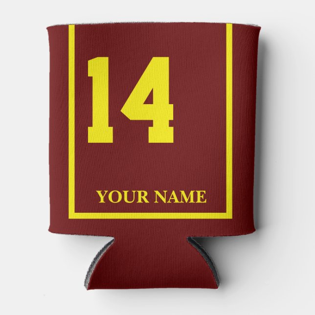 Porta-lata 14 Marrom com seletor de cavalo amarelo personaliz (Frente)