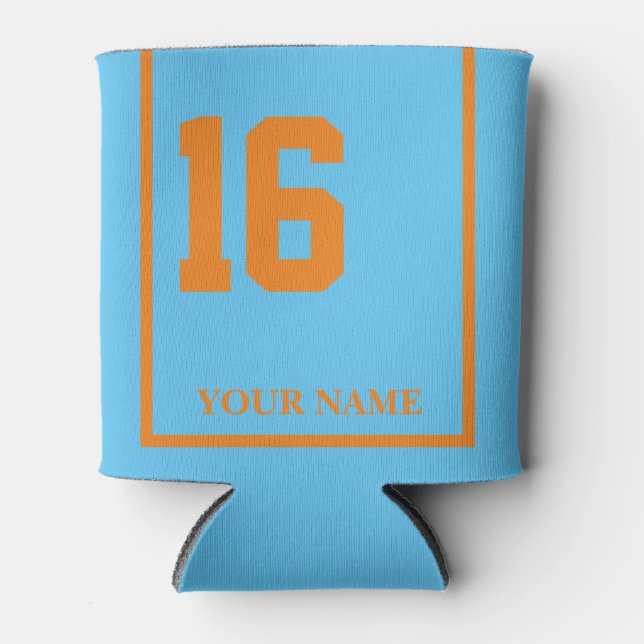 Porta-lata 16 Seletor de Cavalo Azul e Laranja Personalizado (Frente)