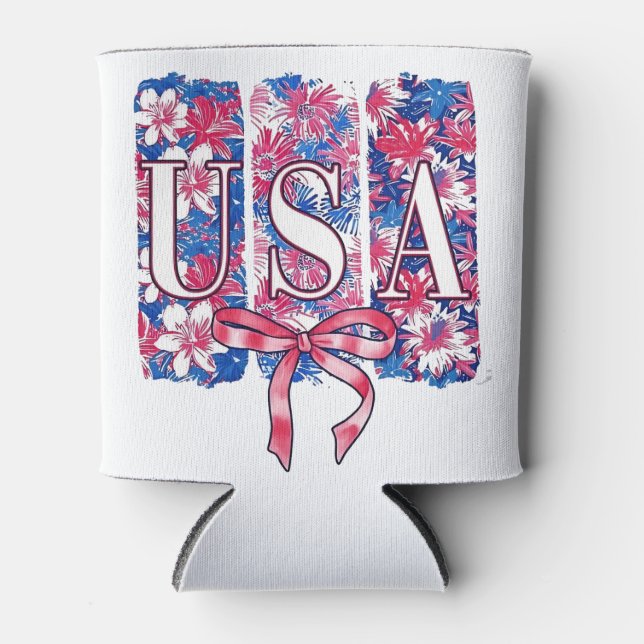 Porta-lata 1776 América 4 de julho Flores EUA (Frente)