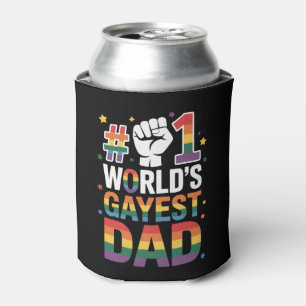 Porta-lata #1 Pai Gay Mais Gay do Mundo Divertido Dia dos Pai