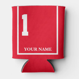 Porta-lata 1 Vermelho com sela branca em cobertor