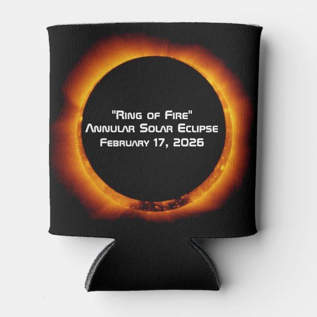 Porta-lata 2026 Annular Ring of Fire Solar Eclipse (Frente)