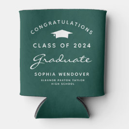 Porta-lata 2026 Graduação Verde Branco Can Cooler
