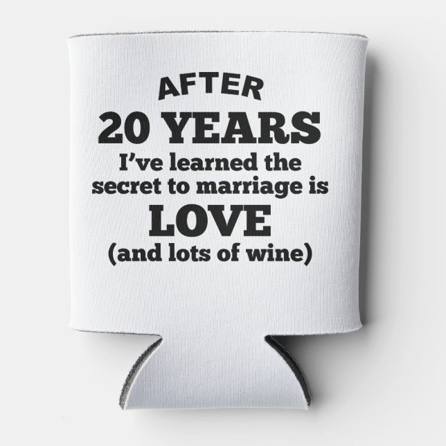 Porta-lata 20 Anos De Amor E Vinho (Frente)