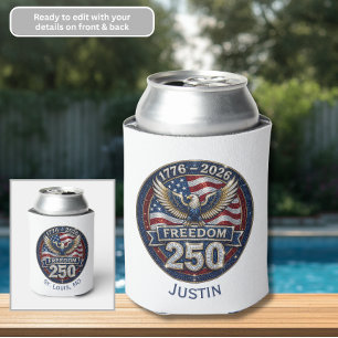 Porta-lata 250 Anos Águia da Liberdade Bandeira Americana 4 d
