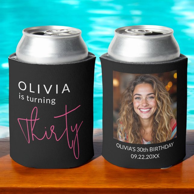 Porta-lata 30 moderno 30 Festa de aniversário fotográfica pod (Criador carregado)