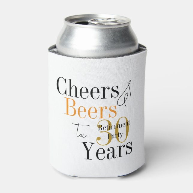 Porta-lata 30 Years Retirement Cheers Beers Party Favor (Can Front)