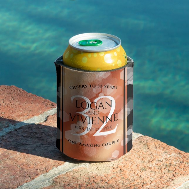 Porta-lata 32º aniversário de casamento em Bronze (Piscina in situ)