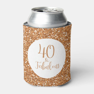 Porta-lata 40 & brilho Dourado do aniversário fabuloso