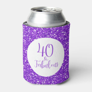 Porta-lata 40 & brilho roxo Sparkly do aniversário fabuloso