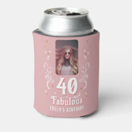 Porta-lata 40 e Fabuloso aniversário de 40 anos de Foto Rosa