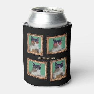 Porta-lata 4 Colagem de Fotografias Vintage Frame Cats Famíl