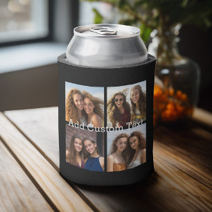 Porta-lata 4 Colagem de Fotos - você pode alterar a cor do fu