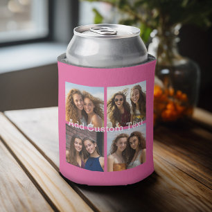 Porta-lata 4 Colagem de Fotos - você pode alterar a cor do fu
