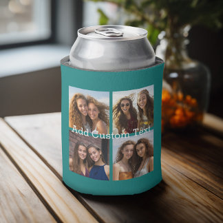 Porta-lata 4 Colagem de fotos - você pode mudar a cor de fund