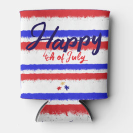 Porta-lata 4 de julho Red White Blue Stripes Pintadas