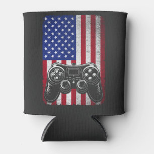 Porta-lata 4 de julho Video Game Gamer USA American Flag