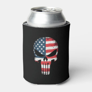 Porta-lata 4th Of July Shirt For Women Men American Flag Skul