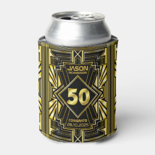 Porta-lata 50º aniversário Art Deco Dourado Excelente Negro G