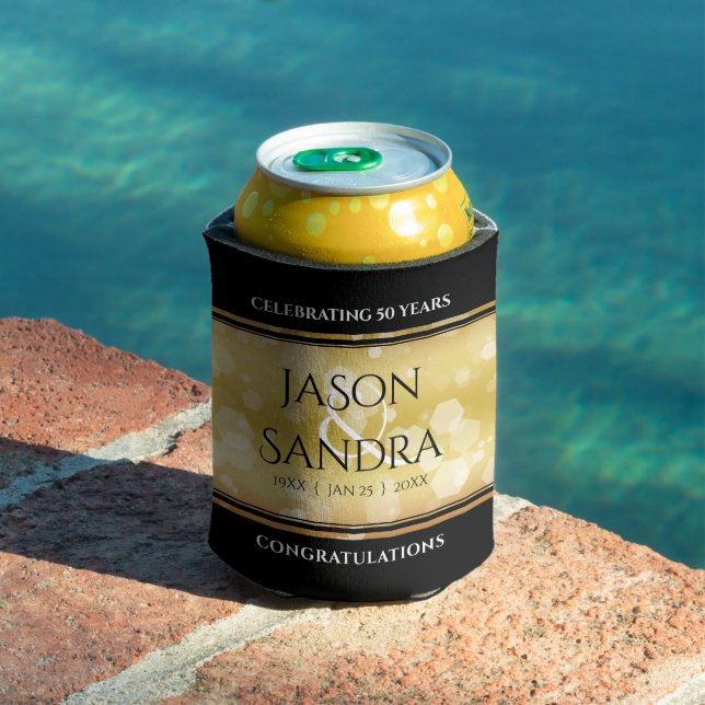 Porta-lata 50º aniversário de casamento do Ouro Elegante (Piscina in situ)